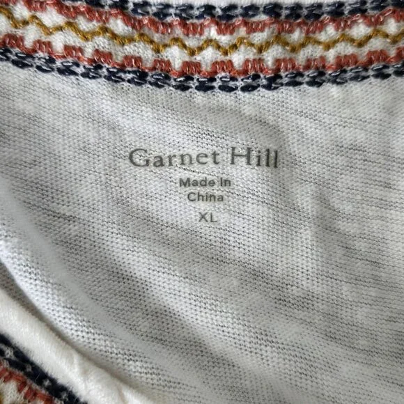 Garnet Hill Shift Sz Dress XL White Organic Linen Southwestern Boho Relaxed Fit - Picture 8 of 12